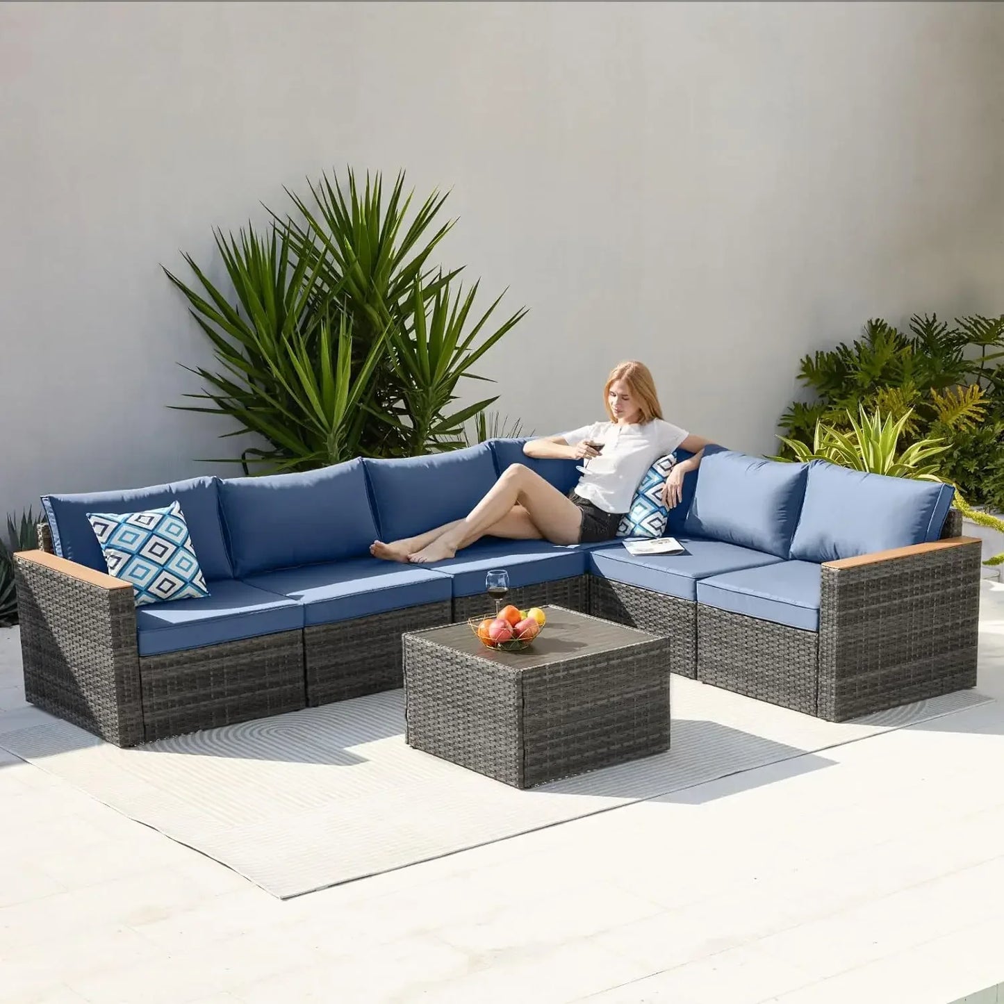 Exclusive Quick Install Patio Furniture Set w/Ottoman