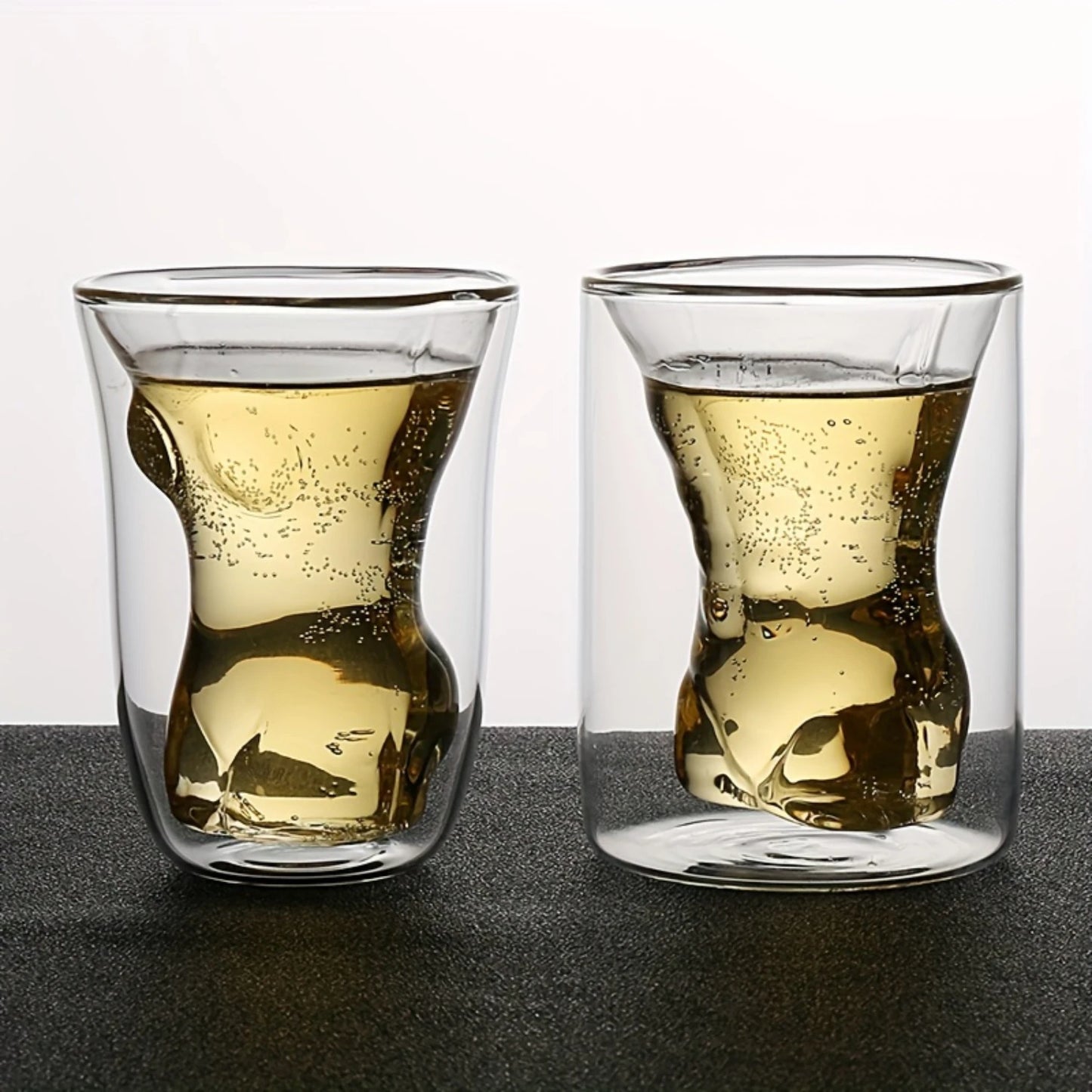 2pc Unique Shaped Glass Mug, 200ml/6.7OZ