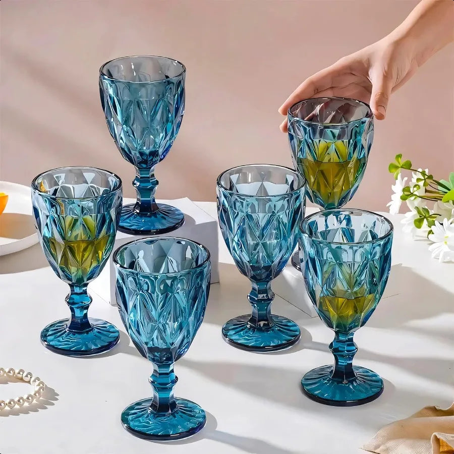 Set of 4 Plastic Reusable 12 Ounce Water Goblets