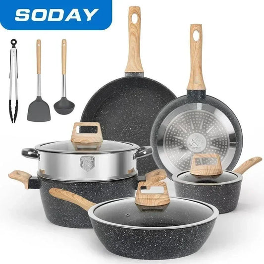 12pcs Nonstick Granite Cooking Set