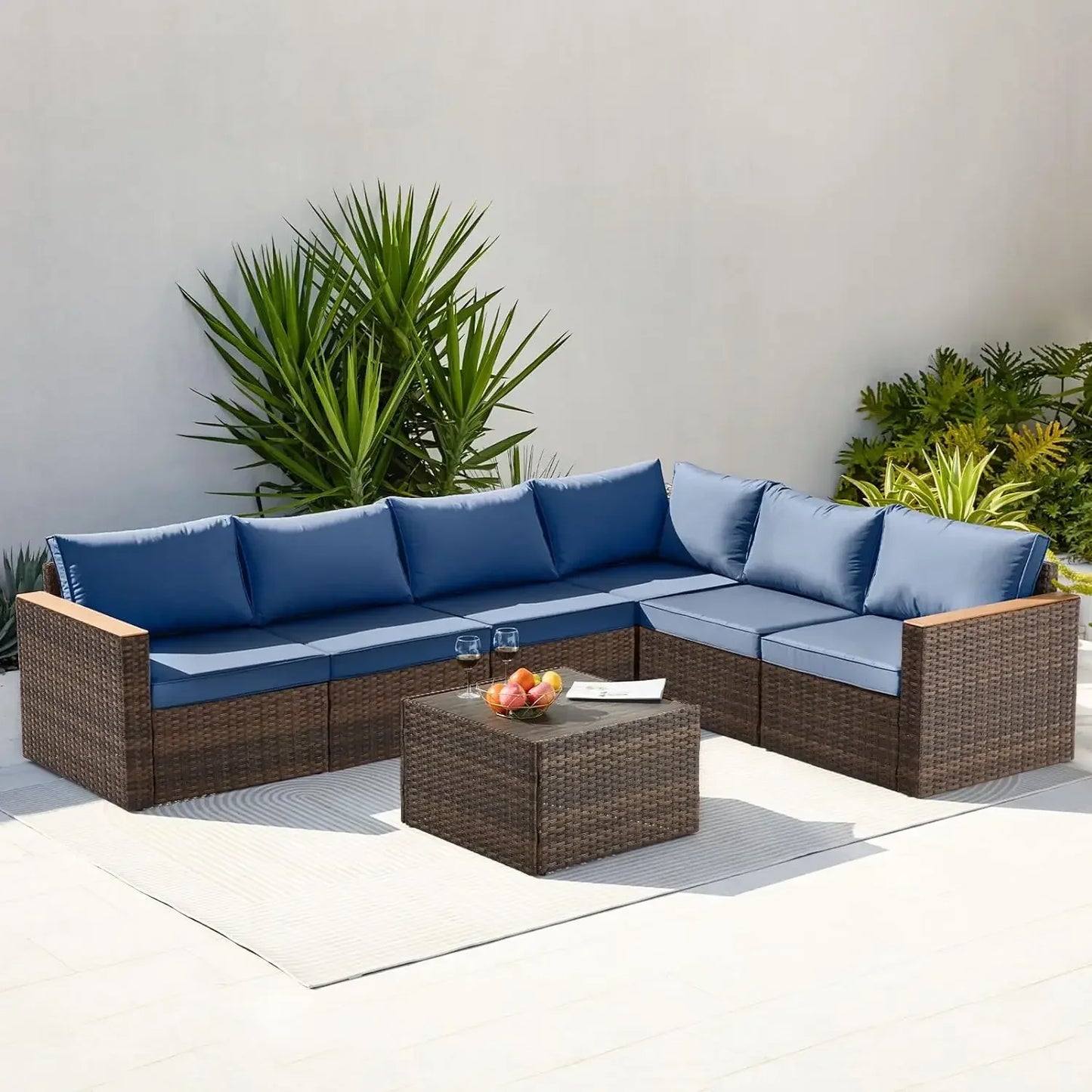 Exclusive Quick Install Patio Furniture Set w/Ottoman