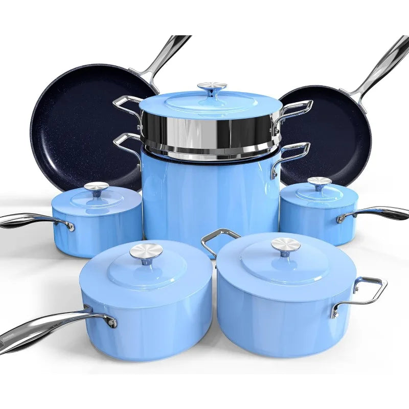 Lux 13pc Forged Lightweight Duralon Ceramic Cookware Set