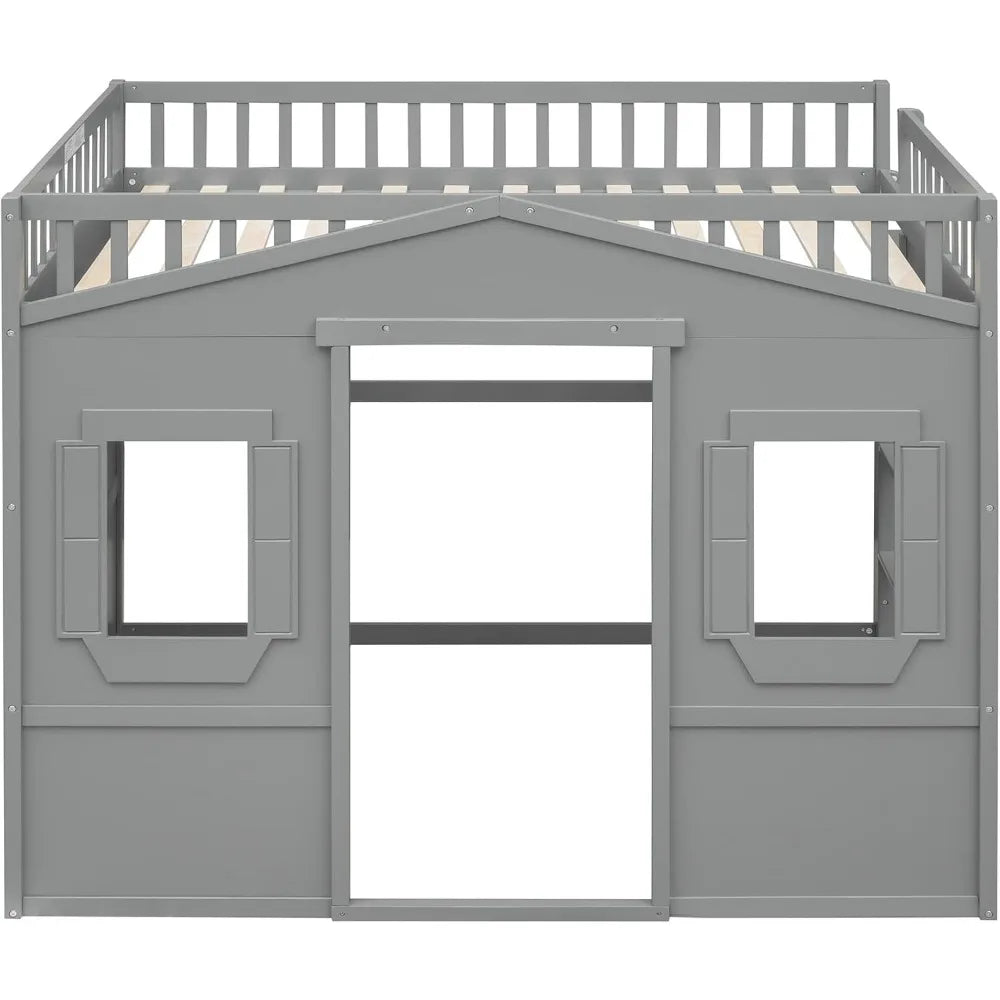 Twin Solid Wood Loft Bed Frame Playhouse