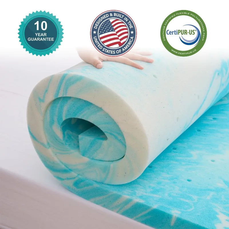 3 Inch Gel Memory Foam Mattress Topper in a Box - Size Optional