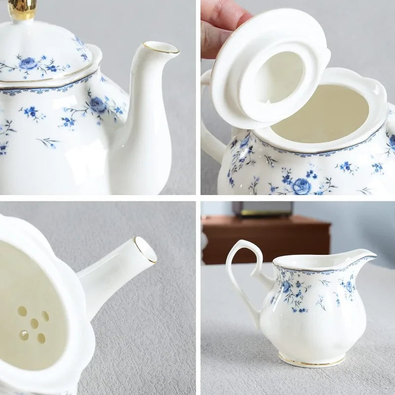 Floral Porcelain Tea Set, Service for 6