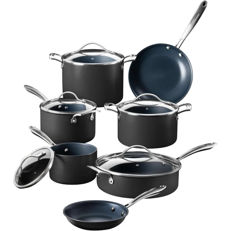 Guy Fieri's Flavortown Laser Titanium 12 Piece Non-stick Cookware Set