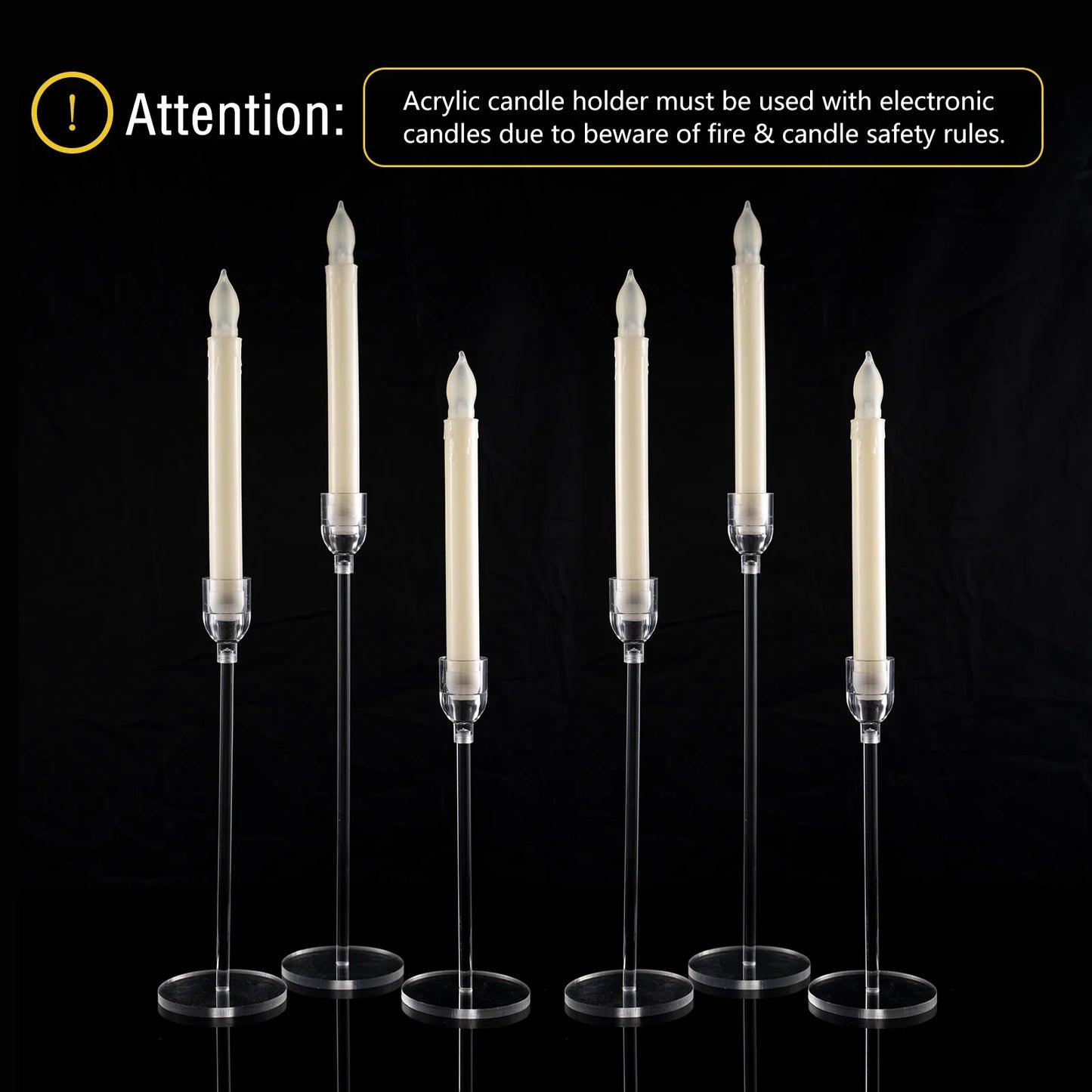 6PCs Acrylic Candle Holder Centerpieces