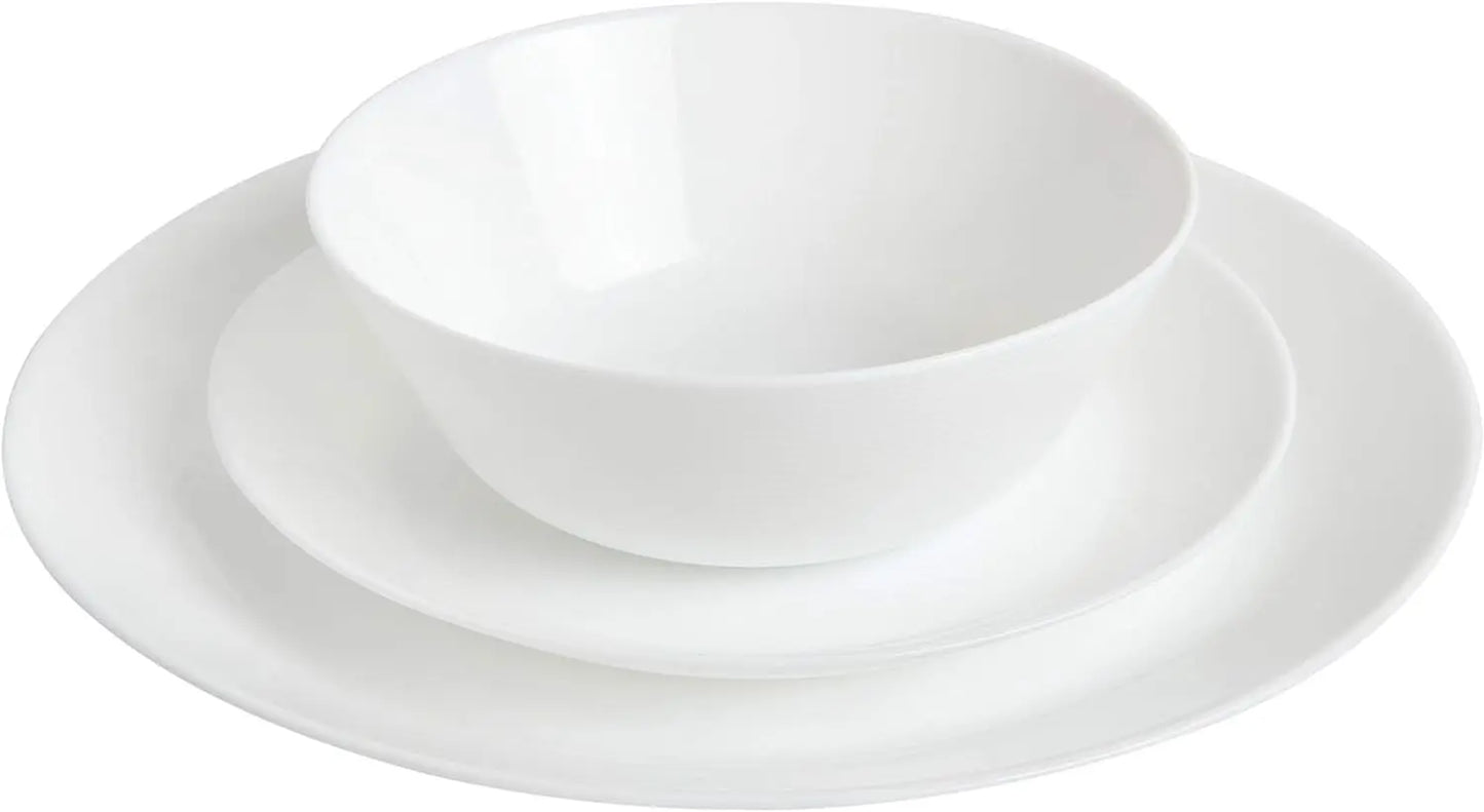 Ultra Break and Chip Resistant Dinnerware Set, Round: Service for 6 (18pcs)