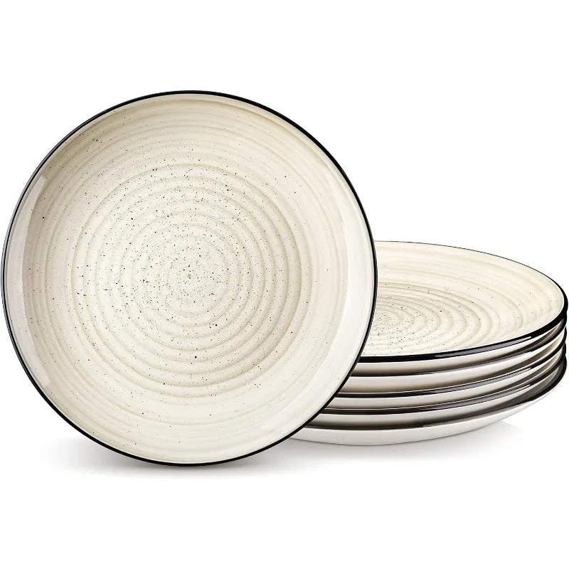 Bonbon 10.5 Inch Dinner Plates Set of 6, Microwave & Dishwasher Safe