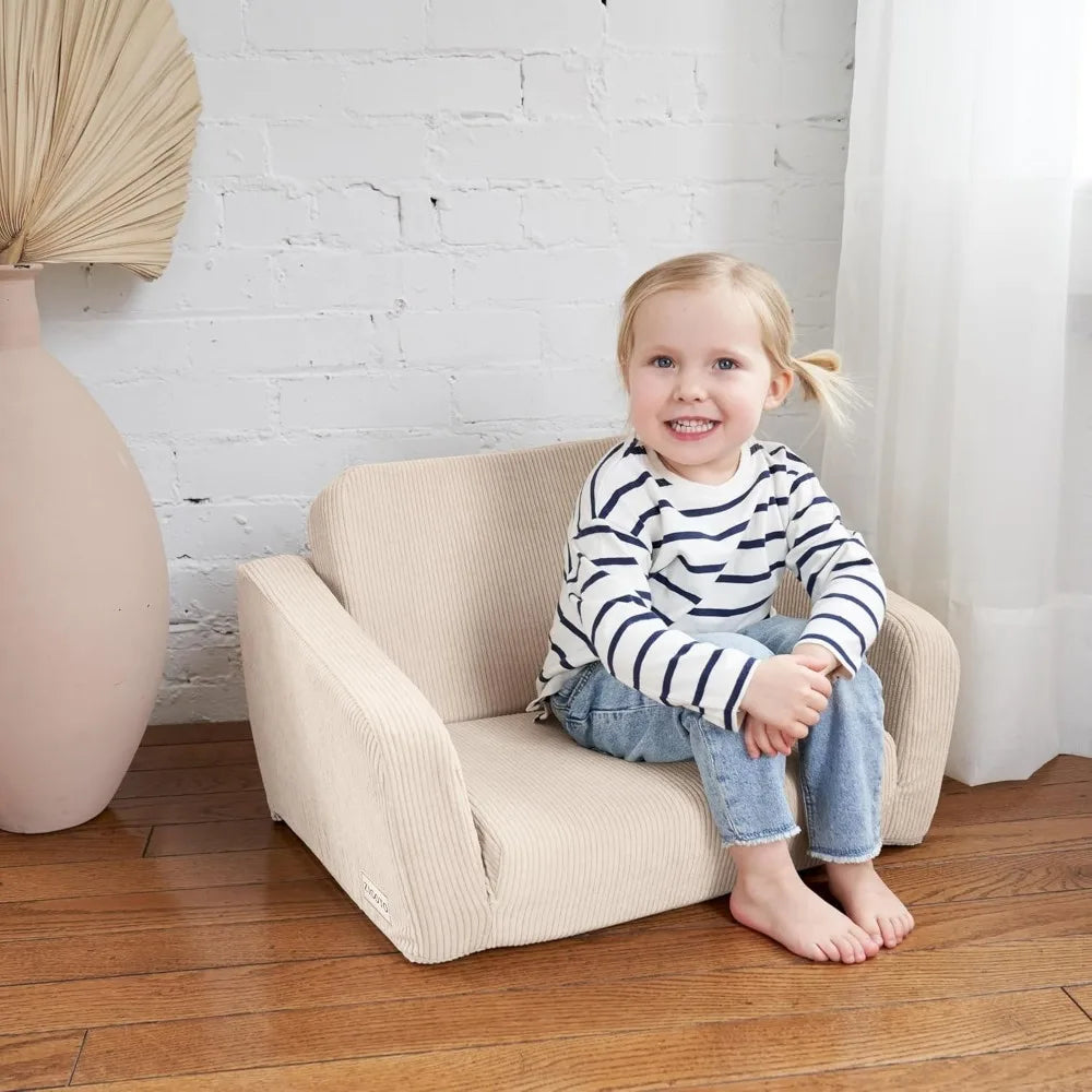 Comfy Kids Chair for Toddler - Stylish 2 in 1 Lounger