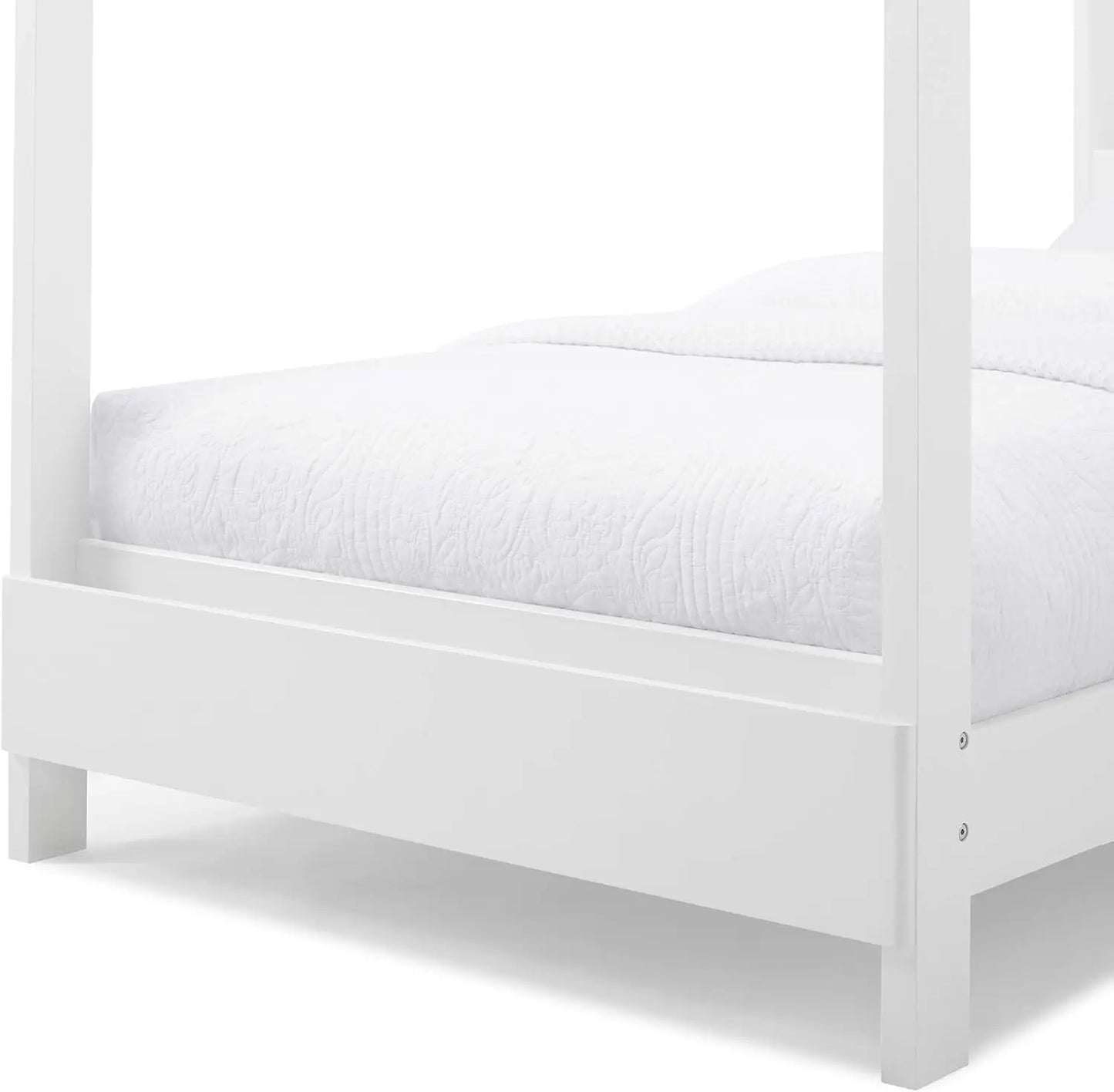 Children's Twin Wood House Platform Bed, White