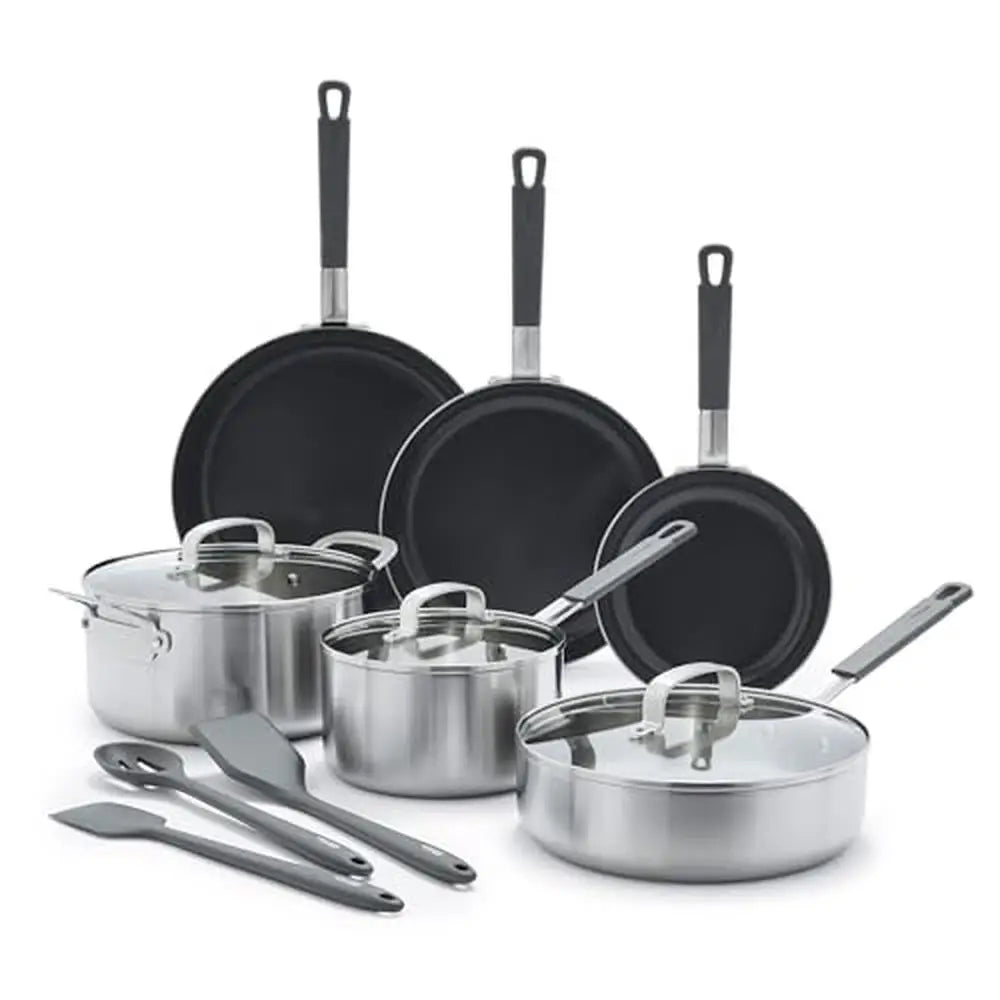 Bobby Flay 12 Piece Stainless Steel Nonstick Cookware Set