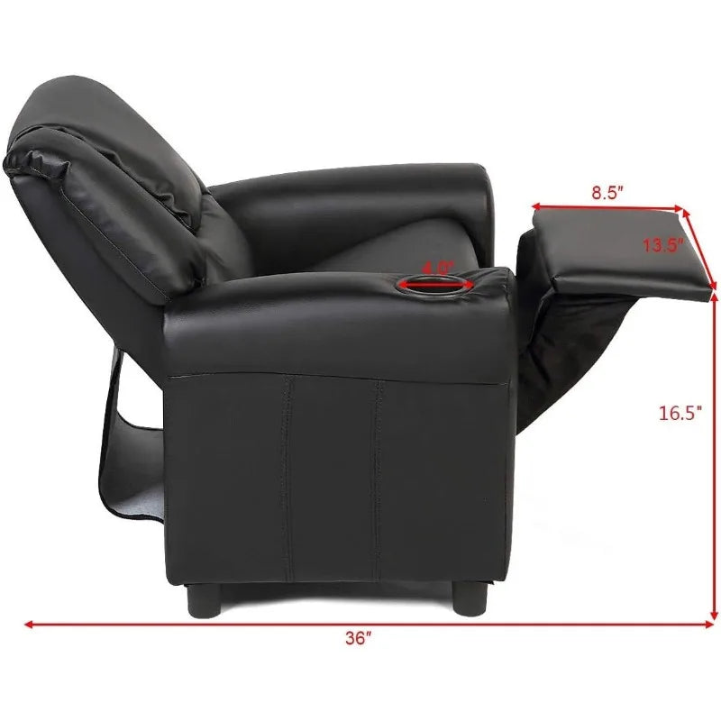 Kids Recliner Chair with Cup Holder, for Girls/ Boys