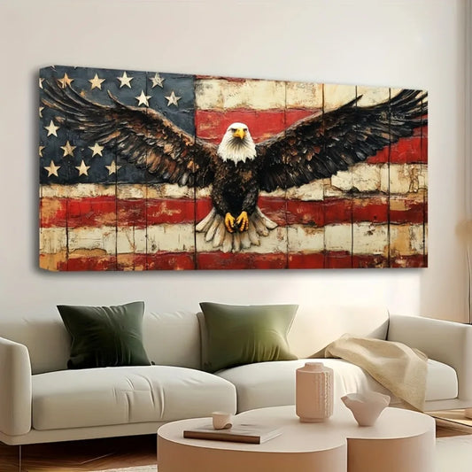 American Flag Condor Canvas Art Print