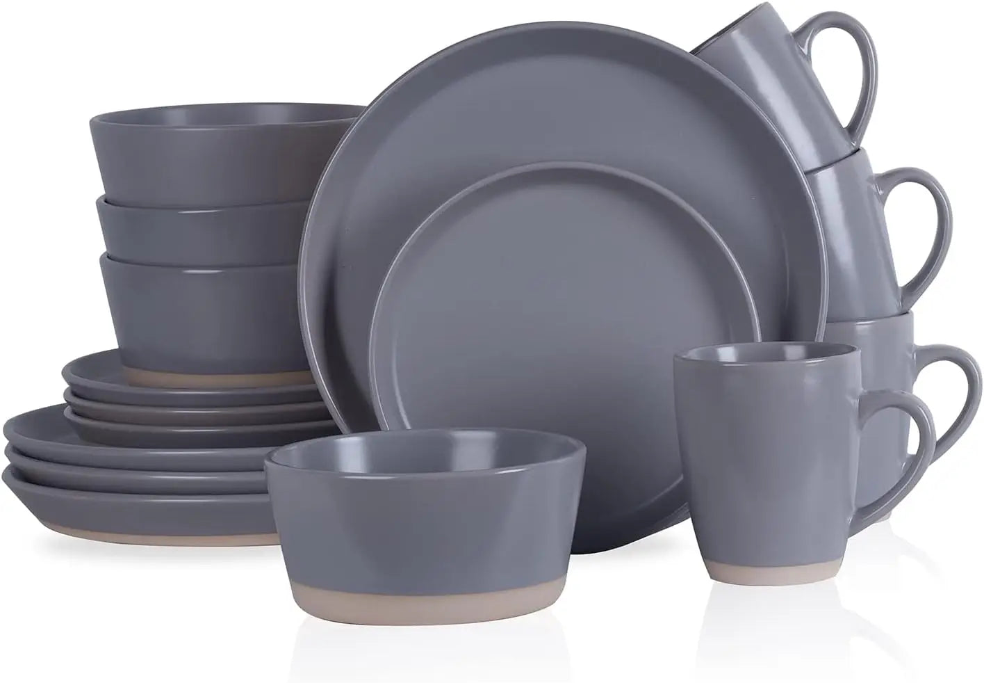 16-Piece Modern Stoneware Dinnerware Set