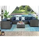 Wicker Rattan Sectional Sofa Patio Sets