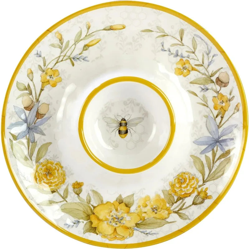 Bee Sweet 12 Piece Melamine Dinnerware Set, Service for 4