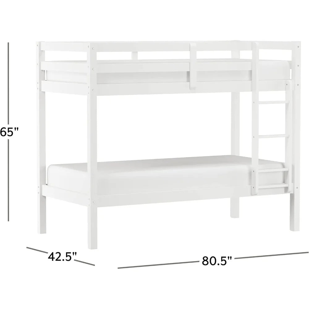 Kids and Teens Caspian Twin Bunk Bed, White