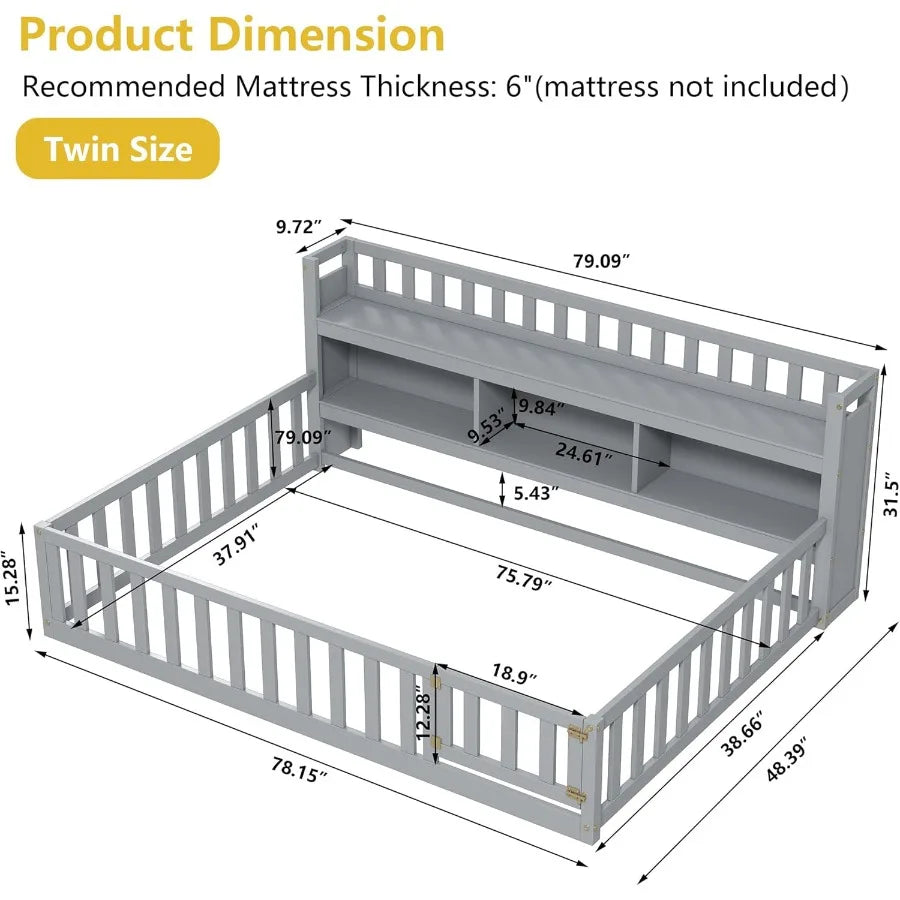 Twin Size Montessori Floor Bed