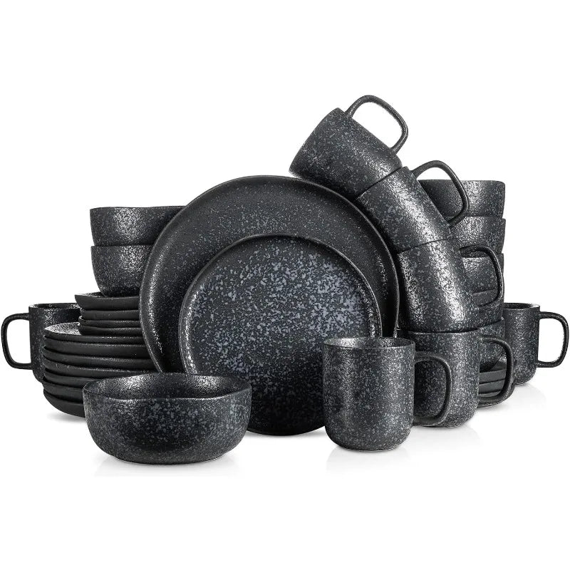 Tom Stoneware Reactive Glaze Dinnerware Set, 16/32 piece