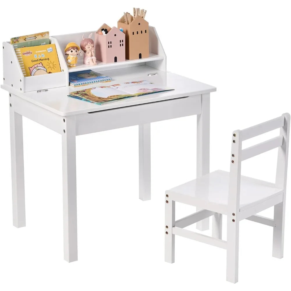 Bamboo Lift-Top Desk & Chair Set for 3-8 Years Old