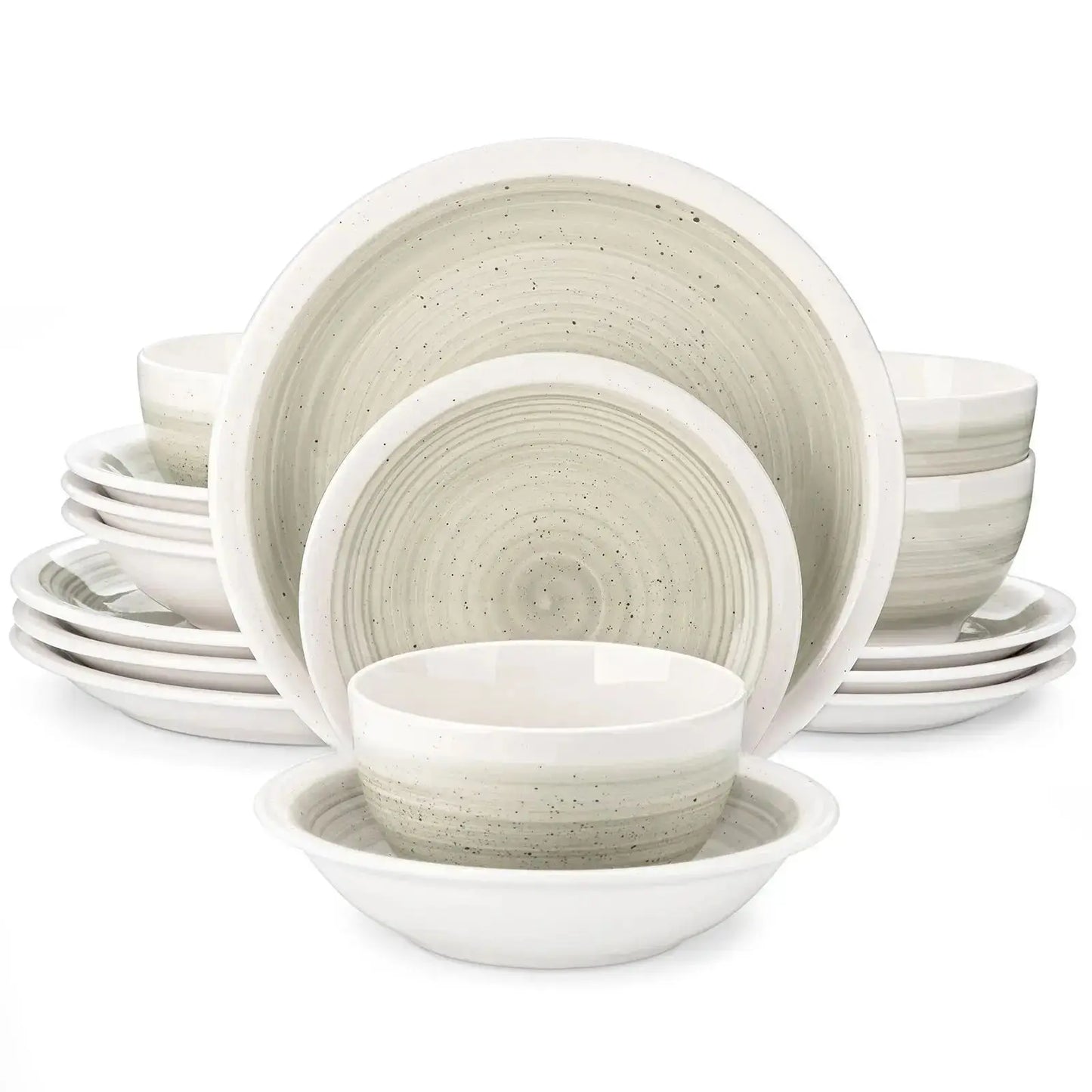 16/32 Piece  Stoneware Tableware Set with Dinner/Dessert Plate Cereal/Pasta Bowl  for 4/8