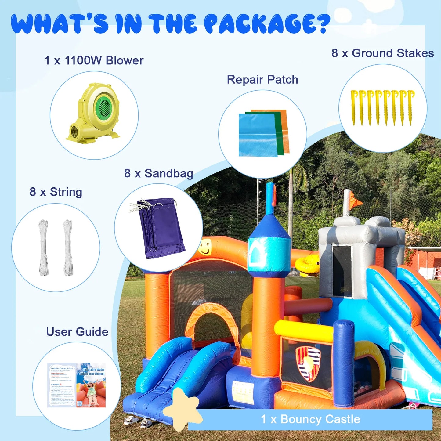 Commercial Inflatable Bounce House, with Blower