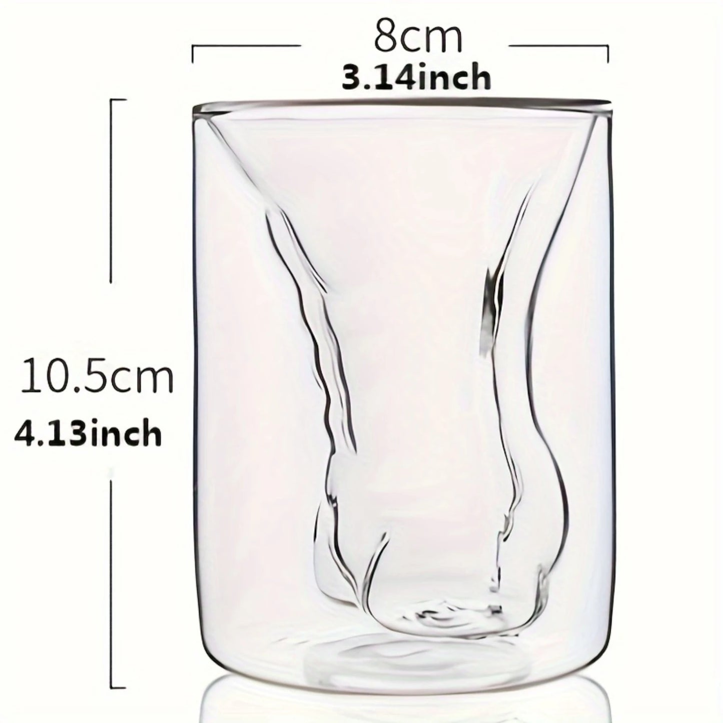 2pc Unique Shaped Glass Mug, 200ml/6.7OZ