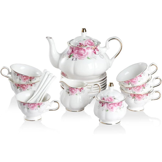 Floral Embossed Tea Service for 6