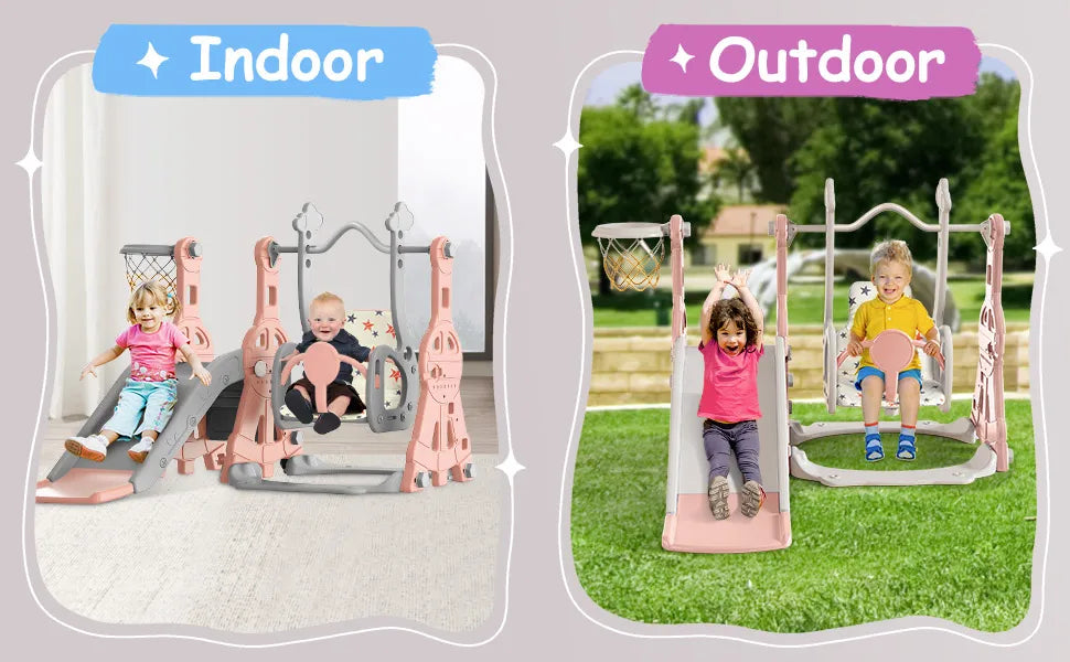 5 in 1 Toddler Slide and Swing Set