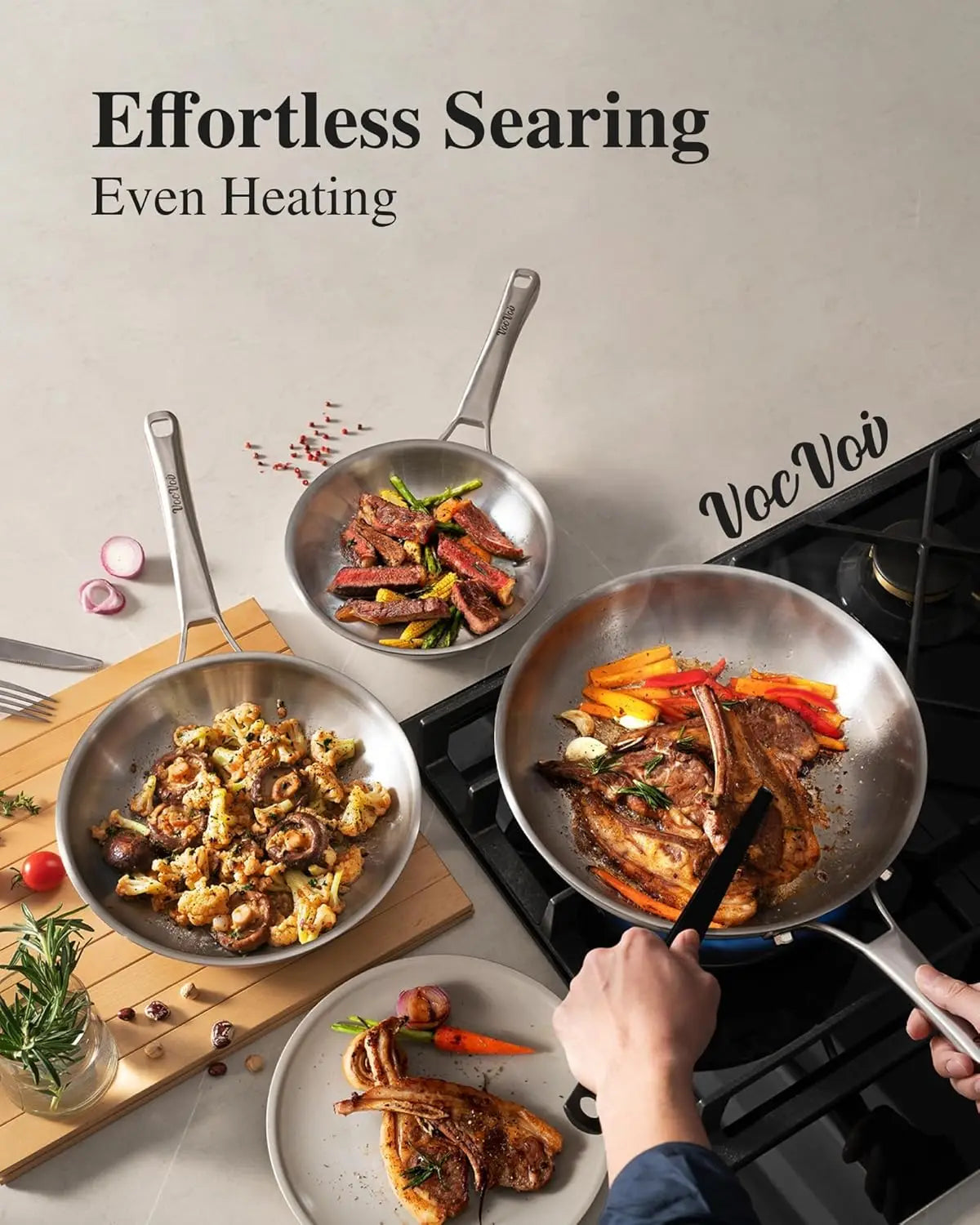 10 Pc Multi-layer Stainless Steel Cookware Set