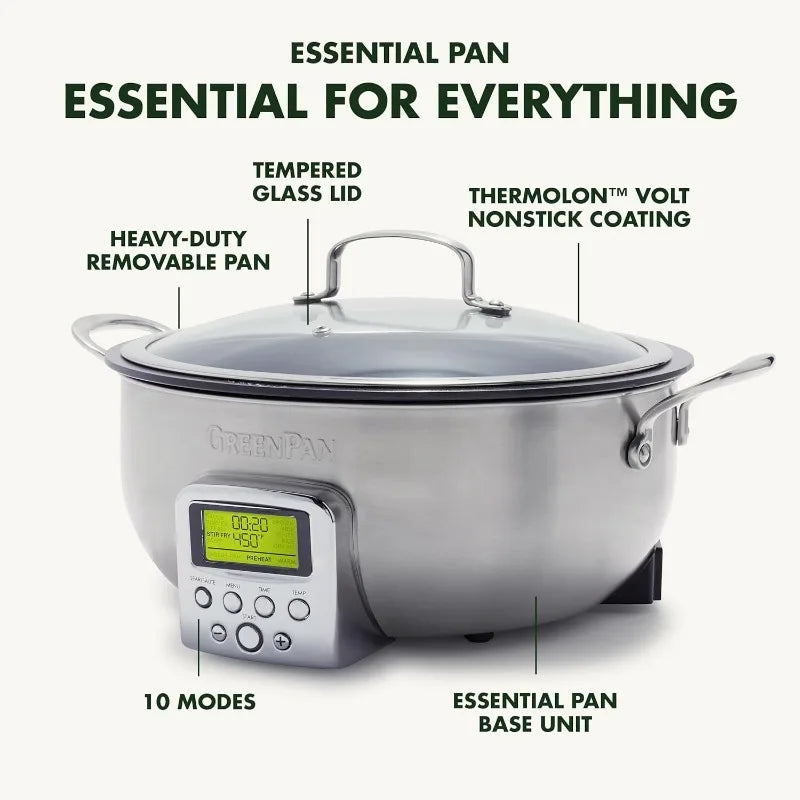 GreenPan Elite Essential Smart Electric 6QT Skillet Pot