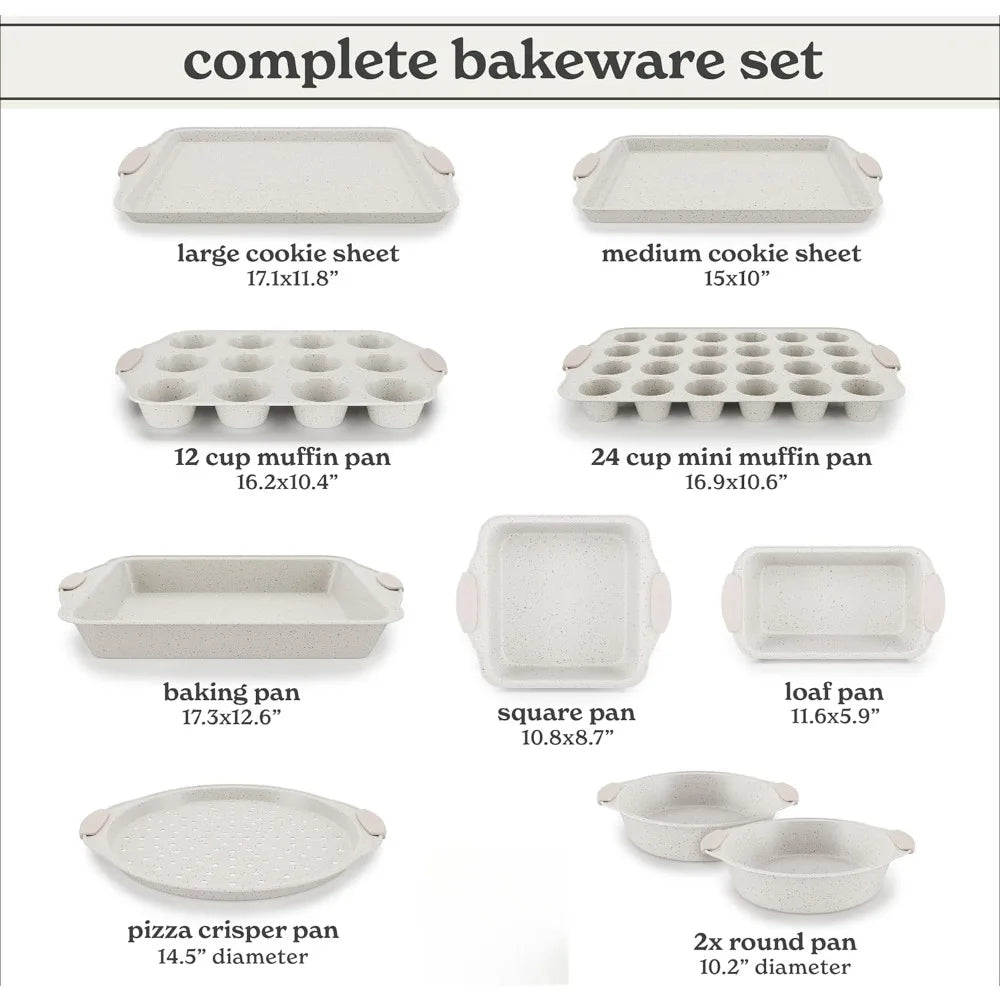 10pcs Nonstick Stackable Bakeware Set - Durable, Easy Release Baking Set,