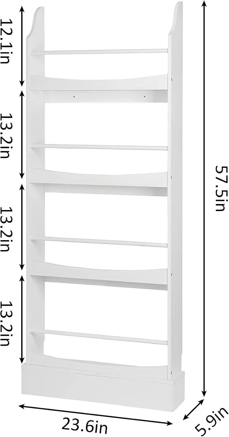 4 Tier Children's Bookcase and Storage Rack, White