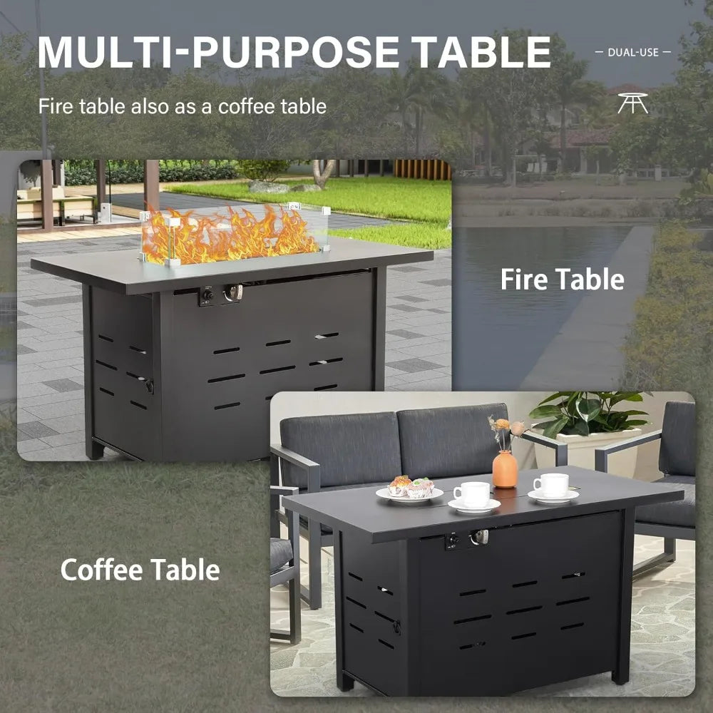 4 Piece Patio Set w/45 Inch Fire Pit Table