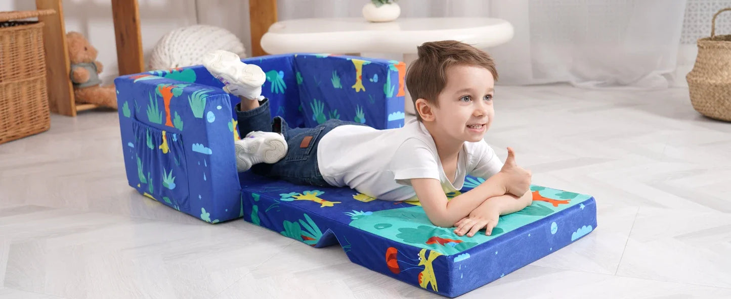 Toddler's Fold Out Sofa Bed/ Flip Out Convertible Lounge Chair