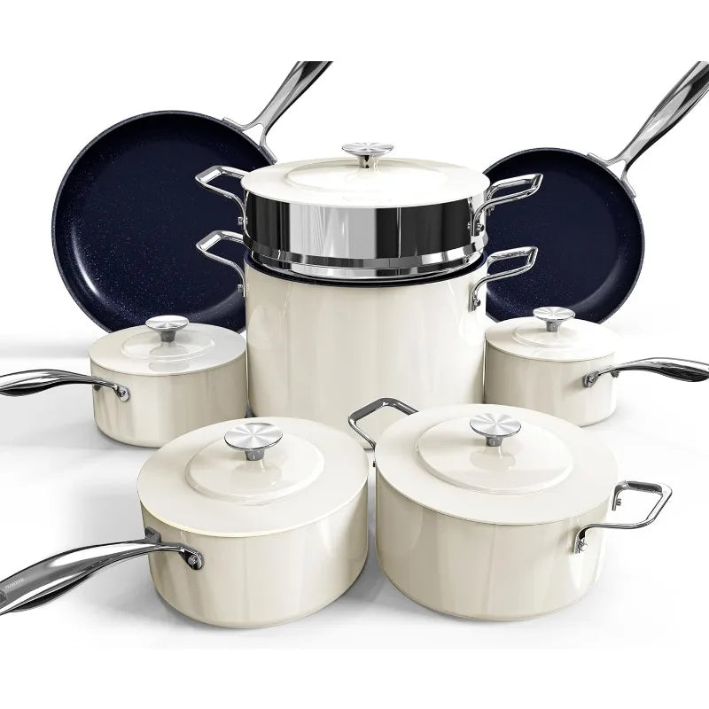 Lux 13pc Forged Lightweight Duralon Ceramic Cookware Set