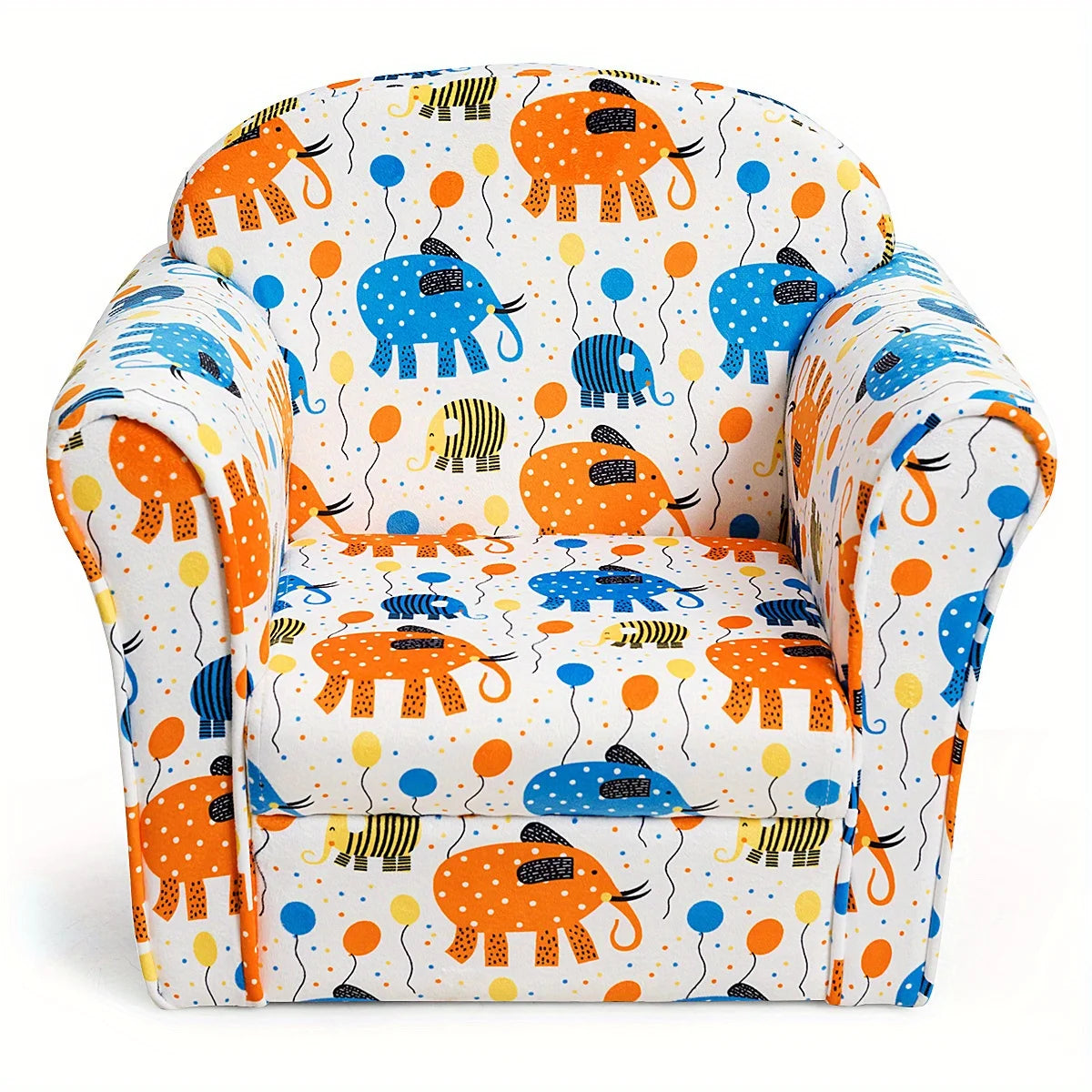 Children's Soft Cushion Armchair With Wooden Frame And Anti Slip Foot Nails