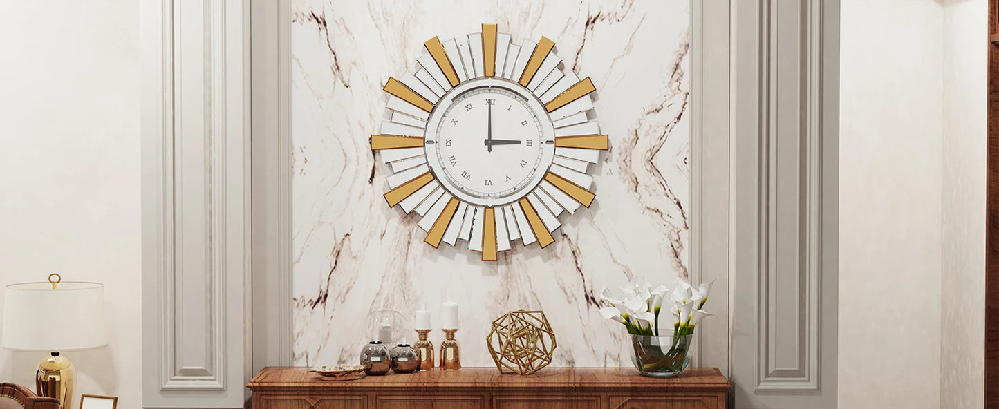 Retro Sunburst Wall Clock