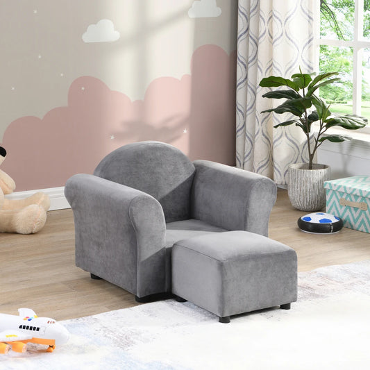 Kids' Upholstered Chair with ottoman
