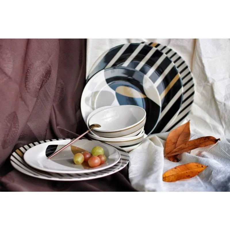 12-Piece Melamine Dinnerware Set - Service for 4, BPA free and dishwasher safe