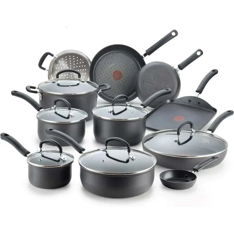 17 Piece T-fal Ultimate Hard Anodized Nonstick Cookware Set