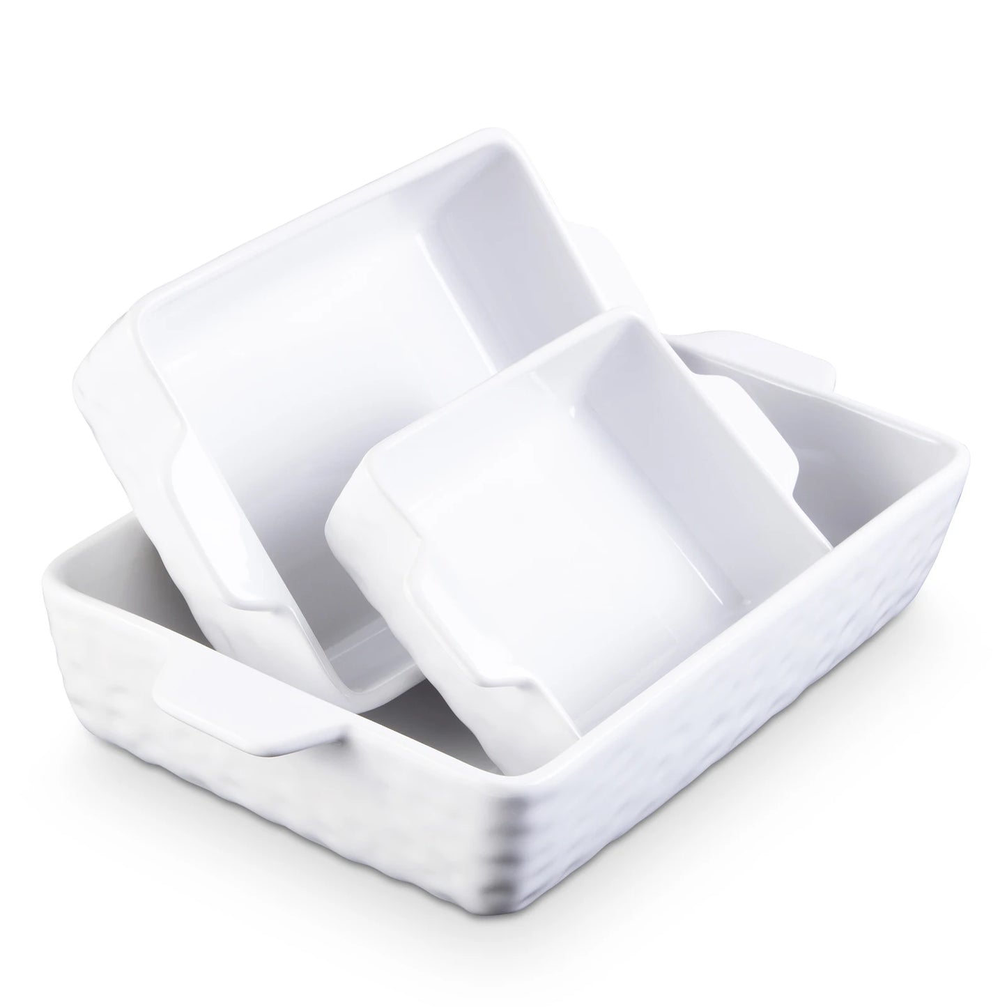 3PCS Ceramic Glazed Relief Baking Tray