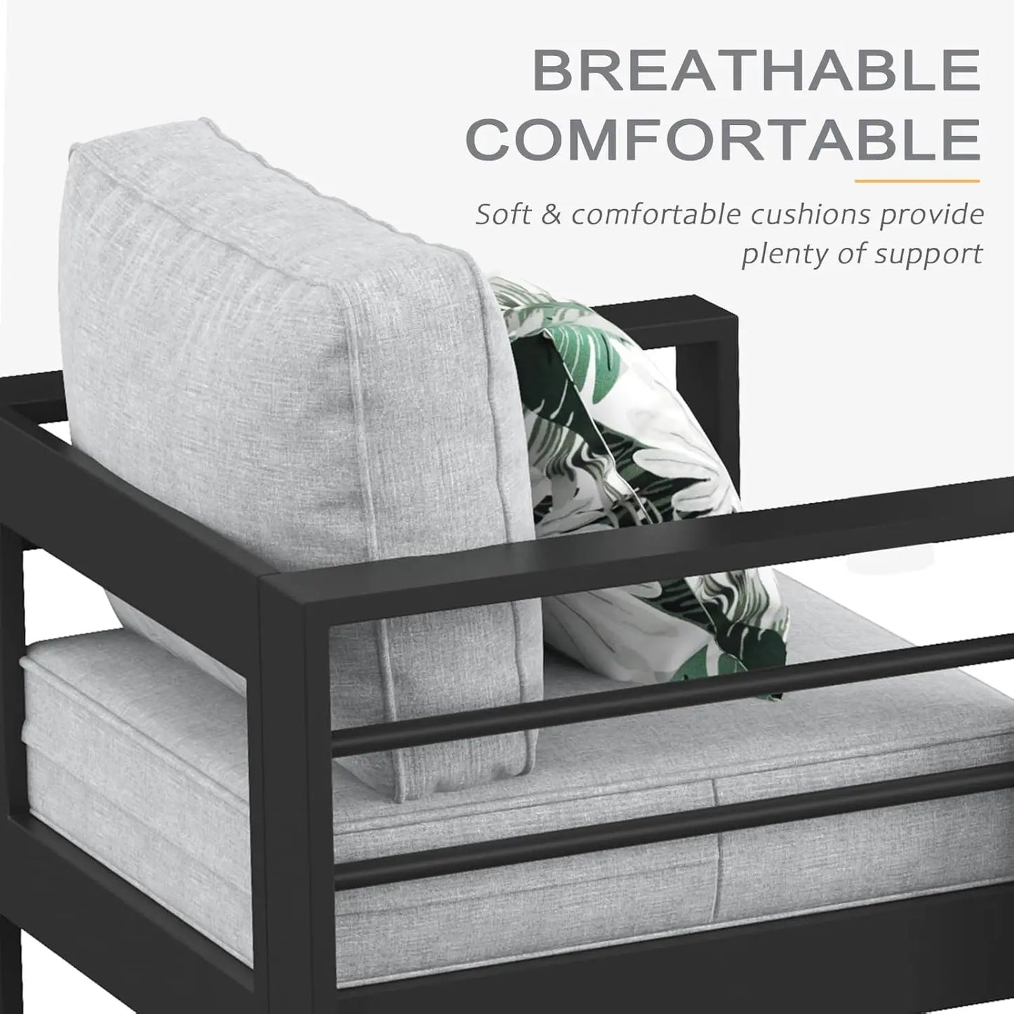 5 Piece Aluminum Furniture Set with Fire Pit Table