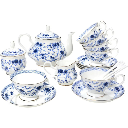 21-piece Vintage Porcelain Party Tea Set