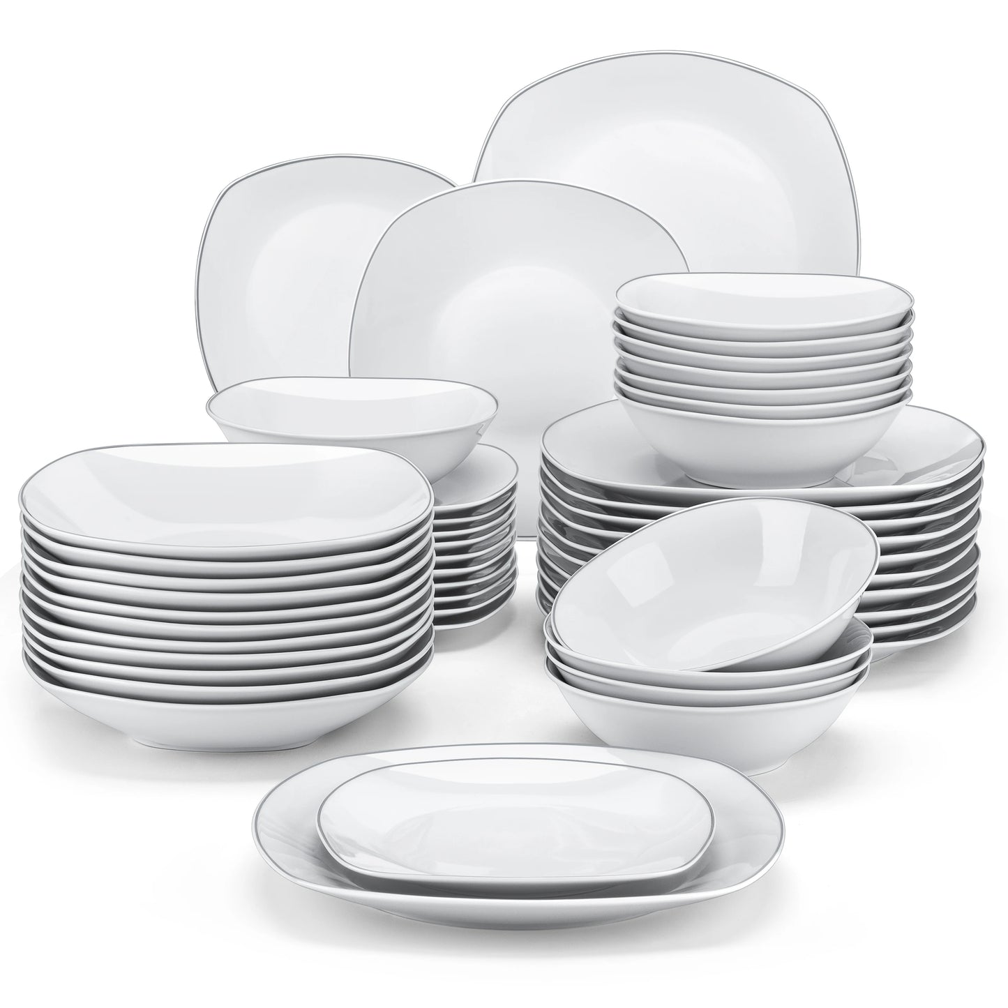 MALACASA ELISA 24/48 Piece Porcelain Dinnerware Set Service for 12/24 Person