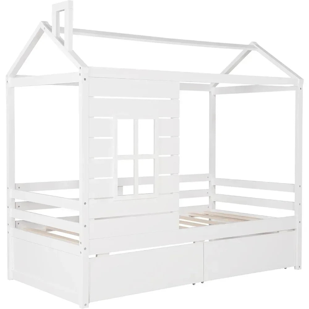 Twin Size Multi-Functional Fun House Storage Bed