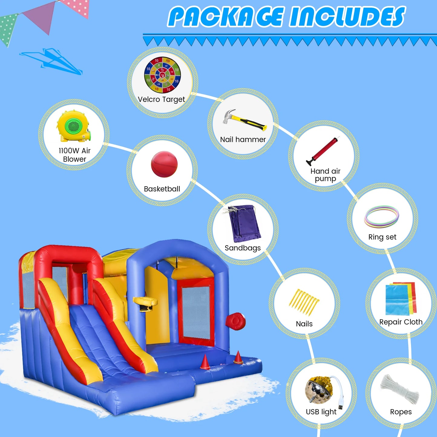 Commercial Inflatable Bounce House, with Blower