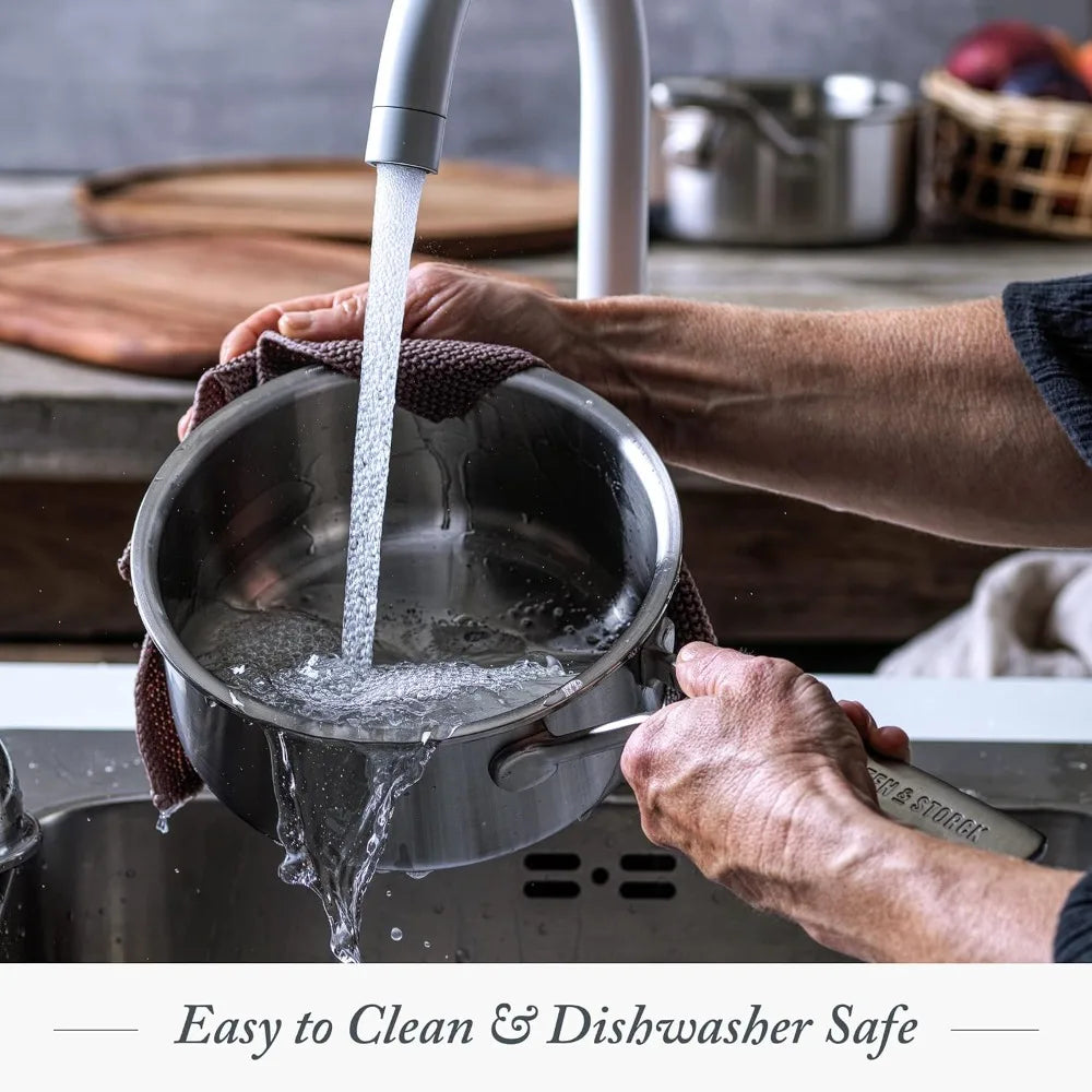 14 Piece Multi-Clad Tri-Ply Stainless Steel Cookware Set