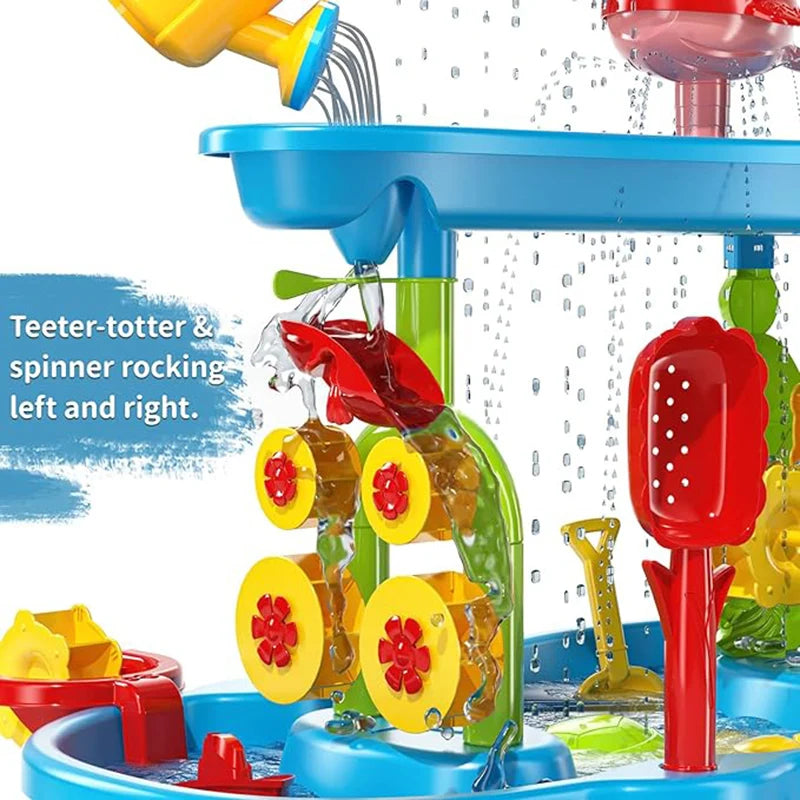 Kids' 3-Tier Sand Water Table Beach Summer Toy For Toddlers.